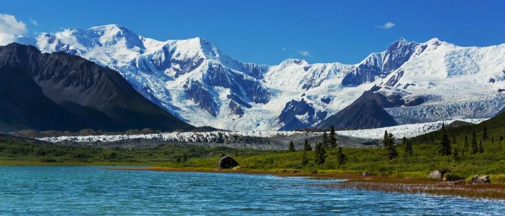 A view of the mountains at Wrangell-St. Elias National Park